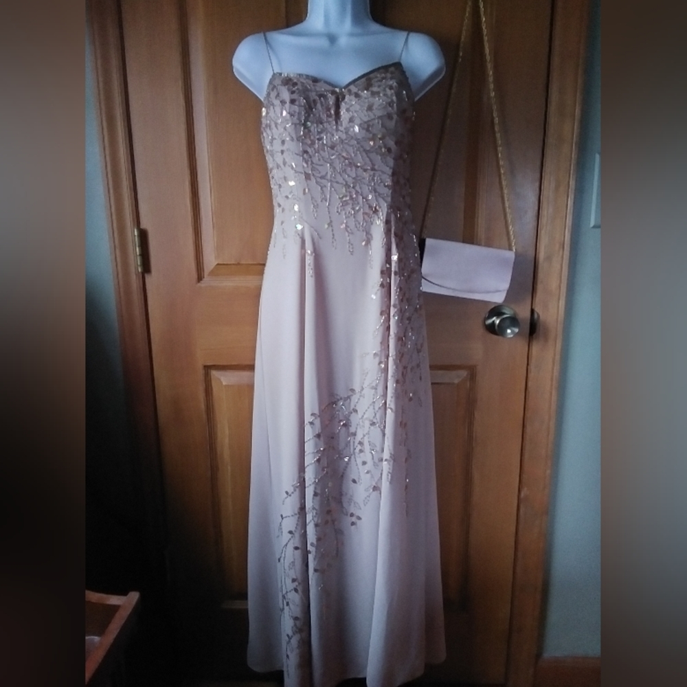 Precious Formals Champagne Pink Gown, Prom, Wedding